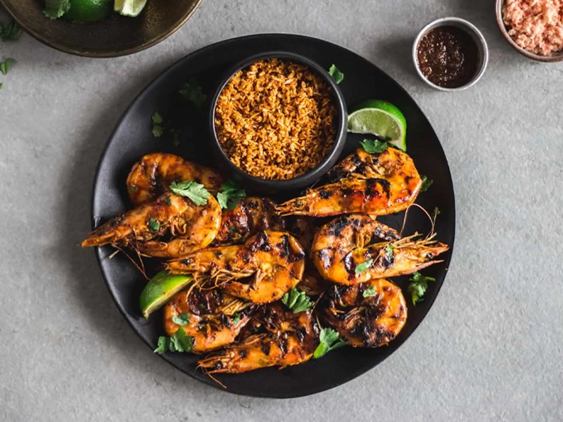 Devilled prawns Sri Lankan style